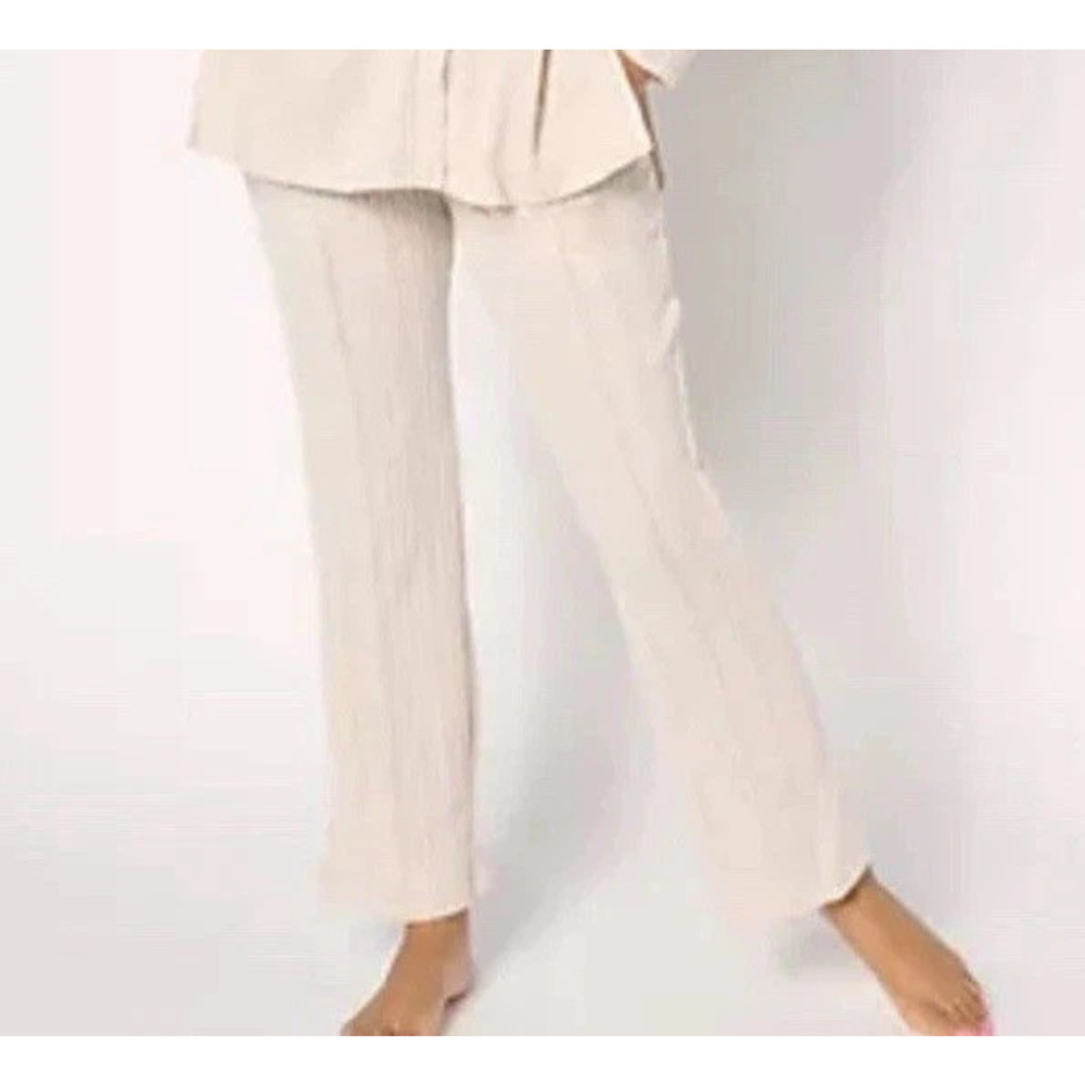 Cuddl Duds Regular Comfort Rib Lounge Pajama Pants Size Small Oatmeal Cozy